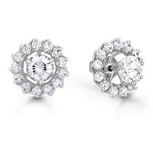 Afbeelding in Gallery-weergave laden, Dames 1.26 ct rond geslepen diamanten Halo jassen Studs oorbel wit goud - harrychadent.nl
