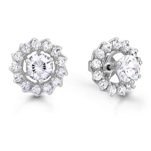 Dames 1.26 ct rond geslepen diamanten Halo jassen Studs oorbel wit goud - harrychadent.nl