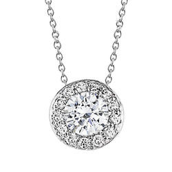 Dames 2.5 karaat prachtige diamanten hanger ketting wit goud 14K