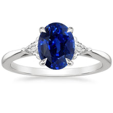 Afbeelding in Gallery-weergave laden, echte oval diamant 3karaat ring vooraanzicht
