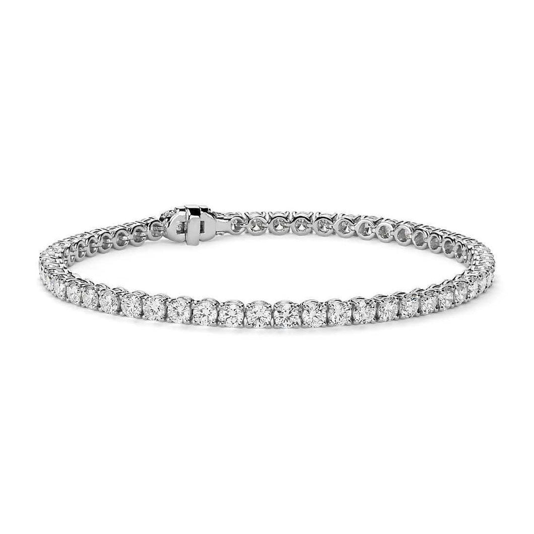 Dames 5,72 karaat ronde geslepen diamanten tennisarmband 14K witgoud - harrychadent.nl