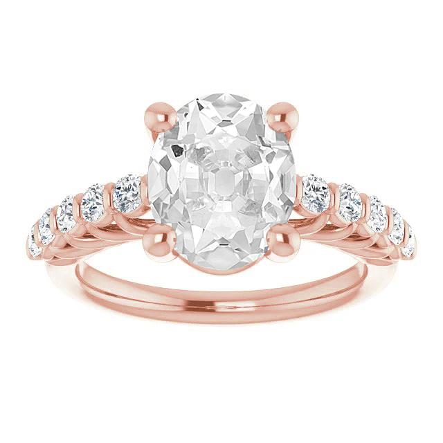 Dames Bruiloft Ovale Oude Europese Diamanten Ring Prong Set 6.50 Karaat - harrychadent.nl