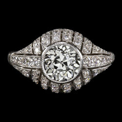 Dames Diamond Fancy Ring Old Cut Bezel Set 3,75 karaat Milgrain Gold