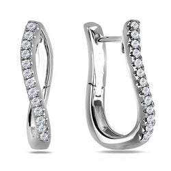 Dames Diamond Hoop Earring Solid White Gold Fine Jewelry 3.10 karaat