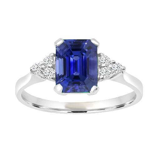 Dames Edelsteen Ring Smaragd Ceylon Saffier & Ronde Diamanten 3 Karaat - harrychadent.nl