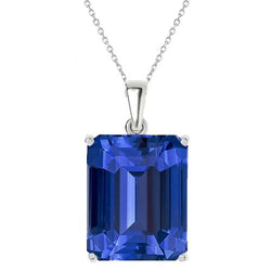 Dames Emerald Ceylon Sapphire hanger met borgtocht goud 3,50 karaat