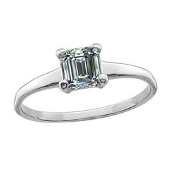 Dame's Emerald Diamond Solitaire verlovingsring 14K goud 2 karaat