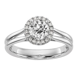Dames Halo Old Miner Diamond Ring Split Shank Gouden Sieraden 3 Karaat