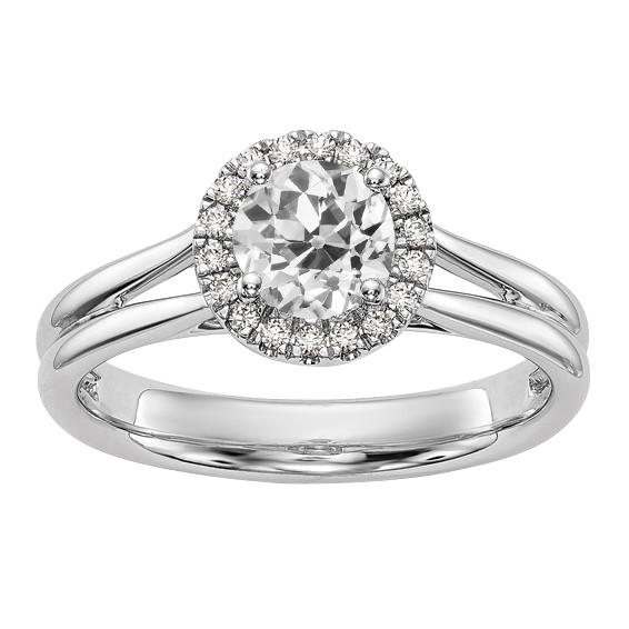 Dames Halo Old Miner Diamond Ring Split Shank Gouden Sieraden 3 Karaat - harrychadent.nl