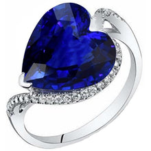 Afbeelding in Gallery-weergave laden, Dames Hart Edelsteen Ceylon Sapphire Ring 6 Karaat Twisted Style - harrychadent.nl

