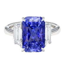 Afbeelding in Gallery-weergave laden, Dames Jubileumring Smaragd Diamanten Goud Blauwe Saffier 5,50 Karaat - harrychadent.nl
