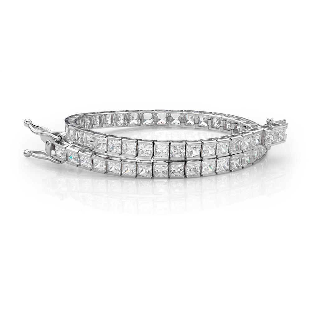 Dames Princess Cut 12,10 karaat diamanten tennis fijne armband sieraden - harrychadent.nl