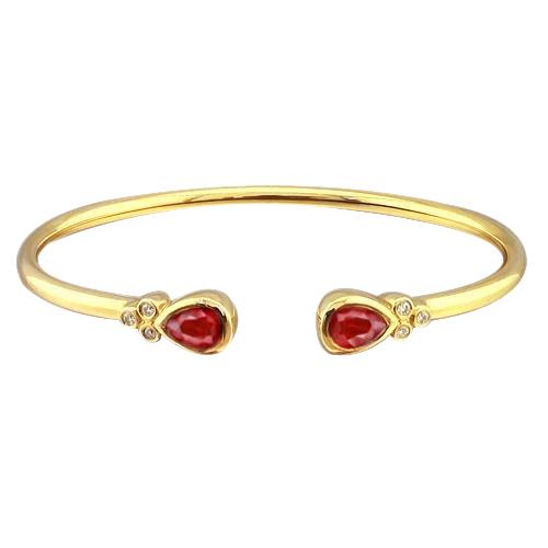 Dames Ruby Diamond Bangle 2.30 karaat geel goud 14K - harrychadent.nl