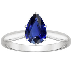Dames Solitaire Edelsteen Ring Peer Ceylon Saffier 4 Karaat