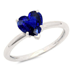 Dames Solitaire Hartvormige Ring Natuurlijke Blauwe Saffier 2 Karaat