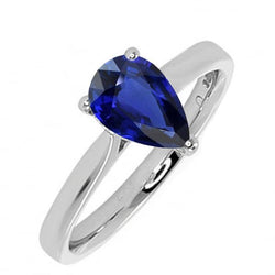 Dames Solitaire Ring Teardrop Stijl Peer Ceylon Sapphire 3 Karaat