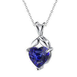 Dames Solitaire hanger hart Sri Lankaanse saffier mand set 2 karaat