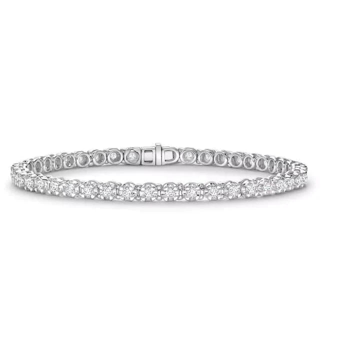 Dames Tennis Armband 4,50 Ct Witgoud 14K Ronde Diamant Geslepen Montage