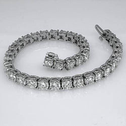 Lady Tennisarmband 18.50 Karaat Rond Geslepen Natuurlijke uit de aarde gewonnen Diamant Witgoud Fijn