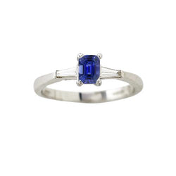 Dames Three Stone Anniversary Ring Emerald Ceylon Sapphire 1,75 karaat