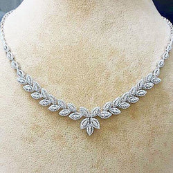 Dames Maatwerk Sieraden Kleine Rond Geslepen Natuurlijke uit de aarde gewonnen Diamanten Ketting