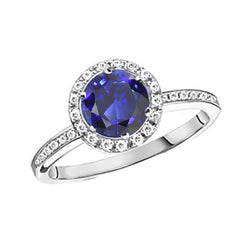 Dames diamanten Halo Ring Ceylon saffier edelsteen geaccentueerd 2,50 karaat
