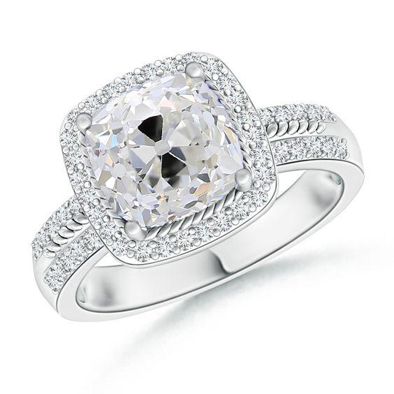 Dames diamanten Halo ring kussen gesneden oude mijnwerker 3,50 karaat wit goud - harrychadent.nl