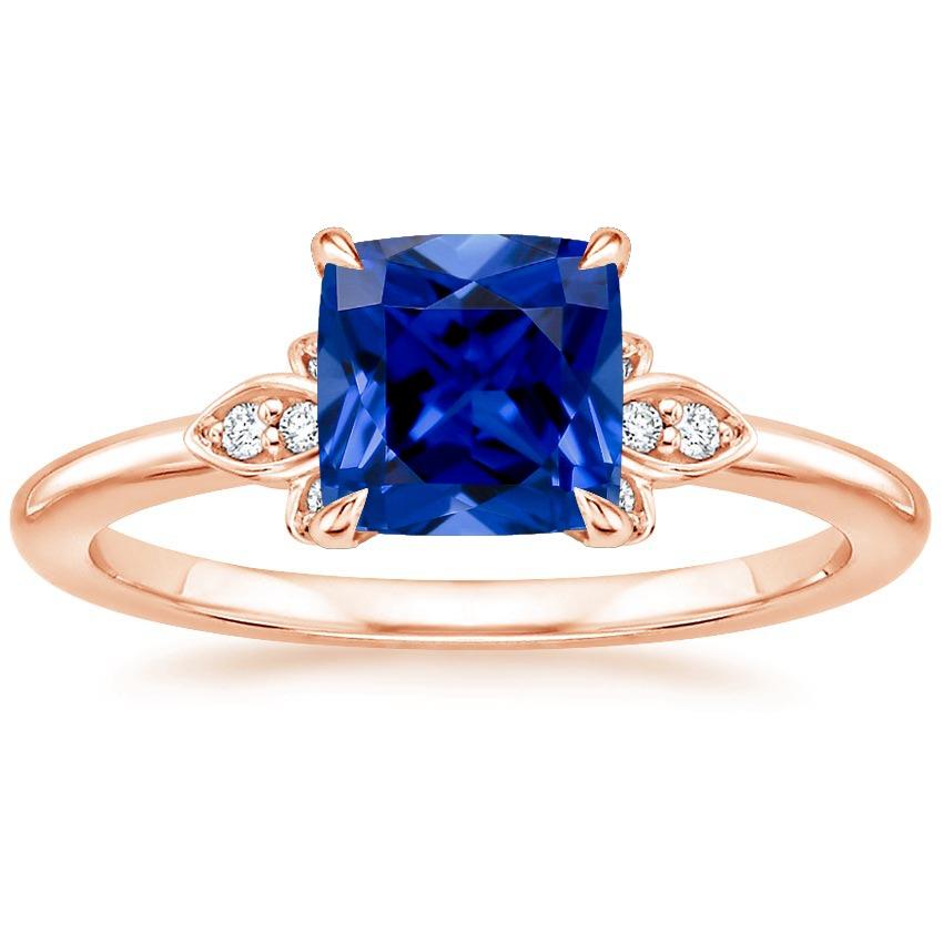 Dames diamanten edelsteen ring met kussen blauwe saffier 2,50 karaat nieuw - harrychadent.nl
