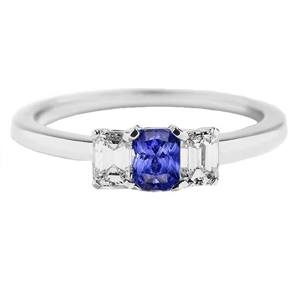 Dames diamanten jubileum ring stralend geslepen Ceylon saffier 1,50 karaat - harrychadent.nl