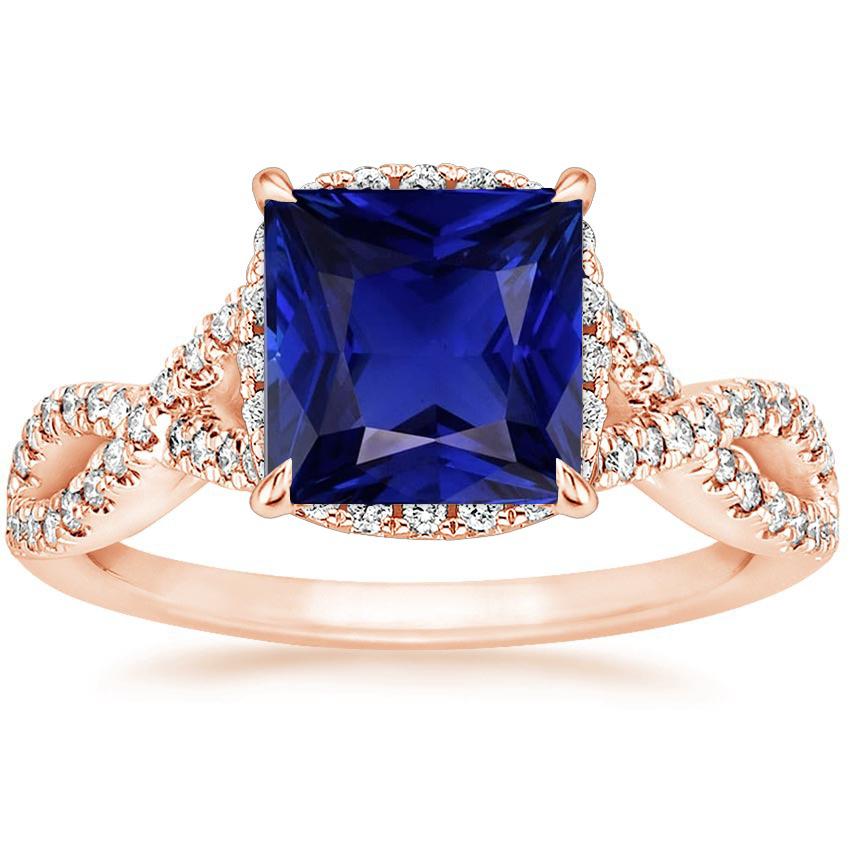 Dames diamanten ring prinses Ceylon saffier met accenten 6,25 karaat - harrychadent.nl