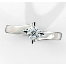 Afbeelding in Gallery-weergave laden, Dames diamanten solitaire ring 1 karaat gedraaide schacht wit goud 14K - harrychadent.nl

