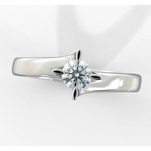Dames diamanten solitaire ring 1 karaat gedraaide schacht wit goud 14K - harrychadent.nl