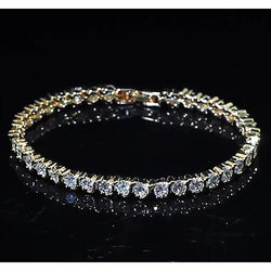 Dames diamanten tennisarmband 8 karaat geel goud 14K sieraden