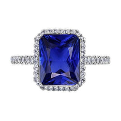 Dames diamanten verlovingsring bezel set saffier stralend 4,50 karaat