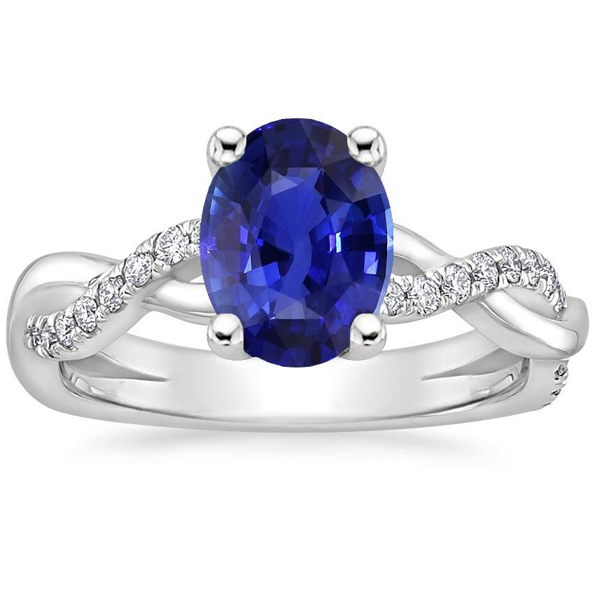 Dames diamanten verlovingsring ovaal blauwe saffier & diamanten 5 karaat - harrychadent.nl