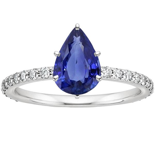 Dames edelsteen ring blauwe saffier en diamanten gouden sieraden 5,25 karaat - harrychadent.nl