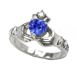 Dames edelsteen ring hart lichtblauw saffier 1,50 karaat koningin stijl
