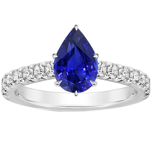 Dames edelsteen ring peer geslepen blauwe saffier met accenten 5,50 karaat - harrychadent.nl