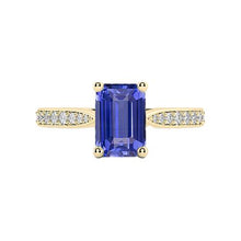 Afbeelding in Gallery-weergave laden, Dames edelsteen sieraden blauwe saffier ring geaccentueerde diamanten 3 karaat - harrychadent.nl
