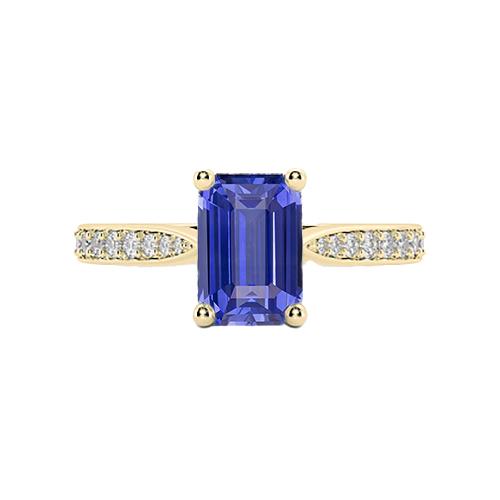 Dames edelsteen sieraden blauwe saffier ring geaccentueerde diamanten 3 karaat - harrychadent.nl