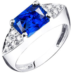 Dames gouden diamanten jubileum blauwe saffier fancy ring 3,50 karaat