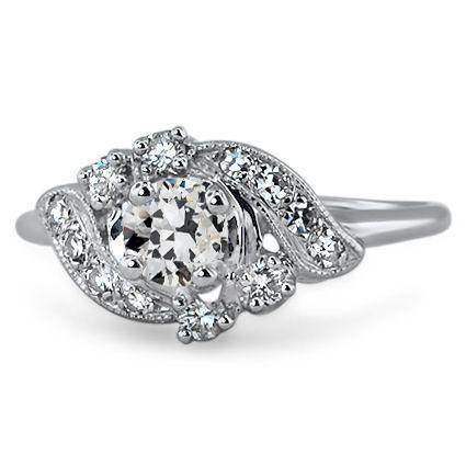 Dames gouden ronde oude mijnwerker diamanten ring gedraaide stijl 1,75 karaat - harrychadent.nl