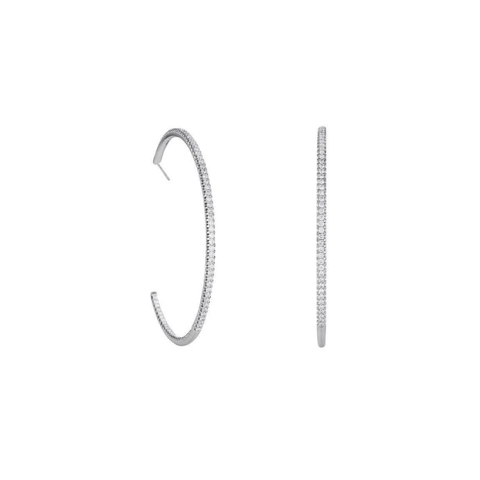 Dames hoepel oorbellen 3.40 karaat ronde geslepen diamanten wit goud 14K - harrychadent.nl