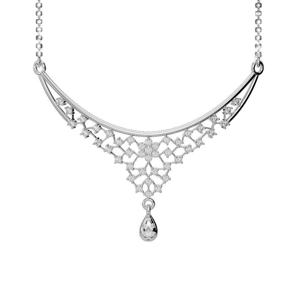 Dames ketting ketting Ronde snede 2,50 karaat Diamanten wit goud 14K - harrychadent.nl