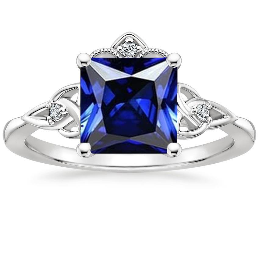 Dames kleine diamanten gouden ring Vintage stijl blauwe saffier 5,25 karaat - harrychadent.nl
