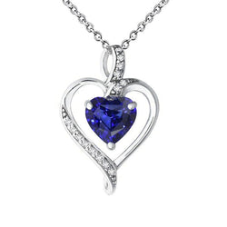 Dames liefde hanger hart Ceylon saffier & diamanten halsketting 1,75 karaat