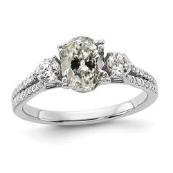 Dames ovale oude mijn geslepen diamanten trouwring 5,50 karaat sieraden