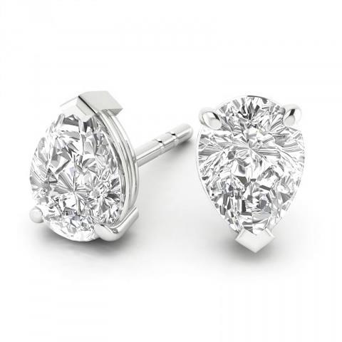 Dames peer geslepen diamant 1,60 karaat oorknopjes massief gouden sieraden - harrychadent.nl
