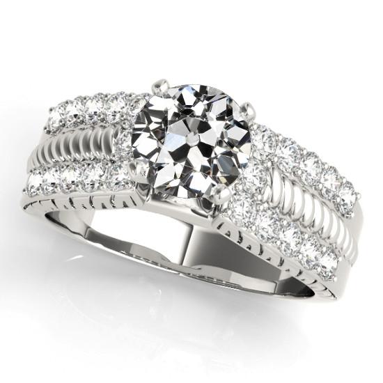 Dames ring oude mijnwerker diamant touw stijl brede band 4,50 karaat - harrychadent.nl