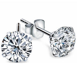 Dames ronde diamanten Stud Earring massief witgouden sieraden 4,5 karaat